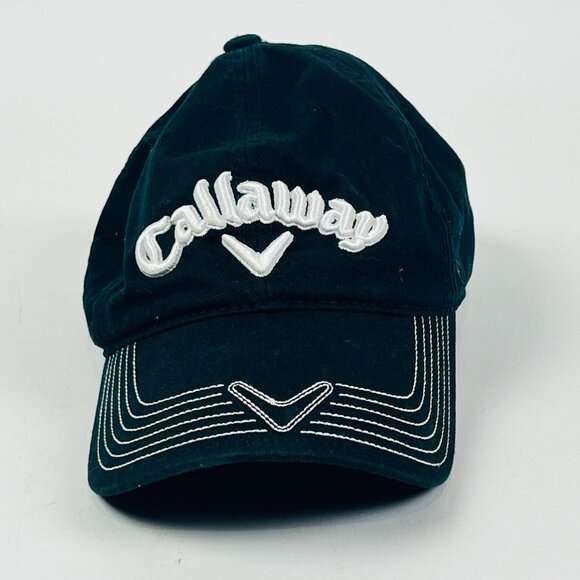 Callaway Golf Embroidered Logo Mens Sportswear Lightweight Black Adjustable Hat - Picture 1 of 4